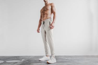 Nobull Men's Joggers Beige | Australia (FG3274)